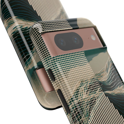 Green Tough Phone Case for Google Pixel - Lunar Moss Topography