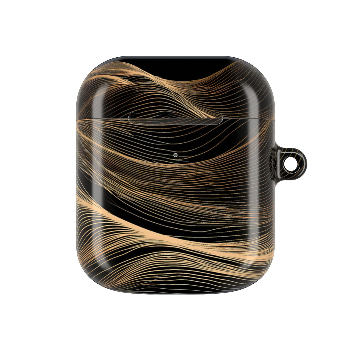 Golden Horizon Contours · Hard Case for AirPods & AirPods Pro · Black