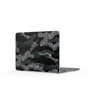 Glitter Shadow Camo · Clear Hard Case for MacBook · Black