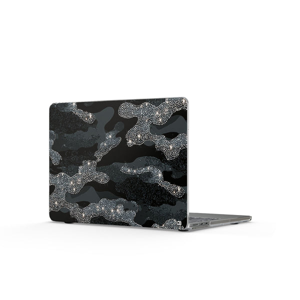Glitter Shadow Camo · Clear Hard Case for MacBook · Black