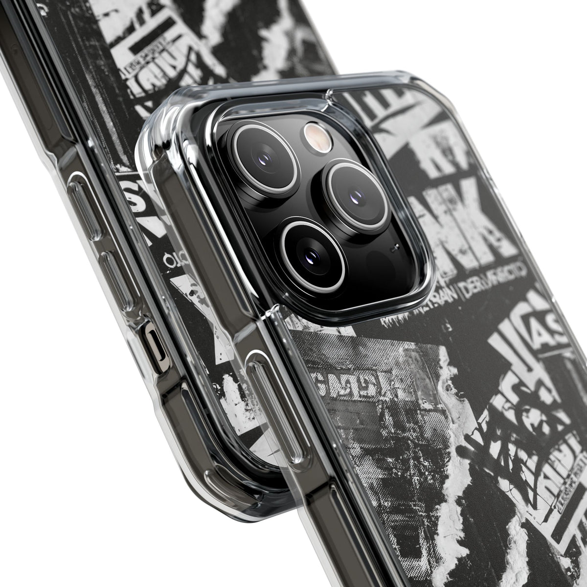 Underground Punk Collage · Clear Impact Magnetic Phone Case for iPhone · Black
