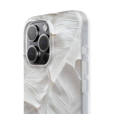 Sculpted Ivory Leaves · Soft Phone Case for iPhone