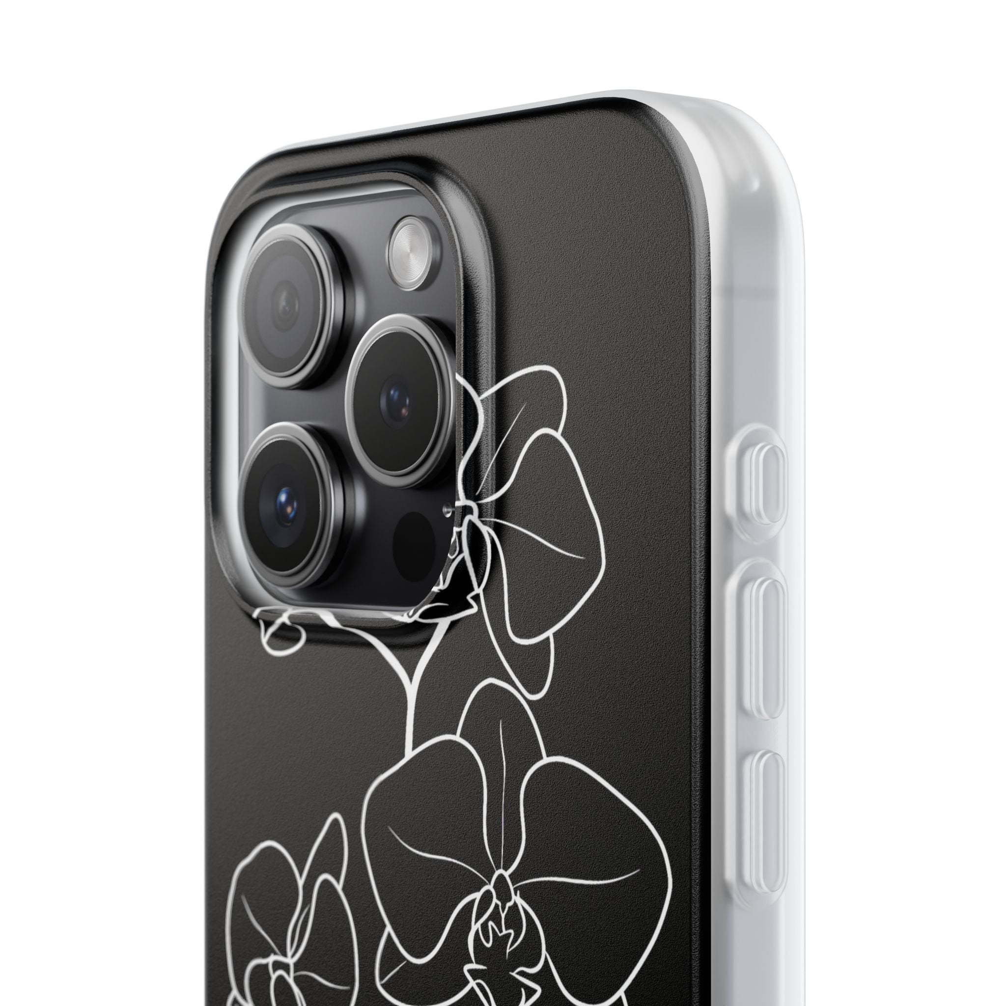 Black Lite Phone Case for iPhone - Noir Alabaster Orchid