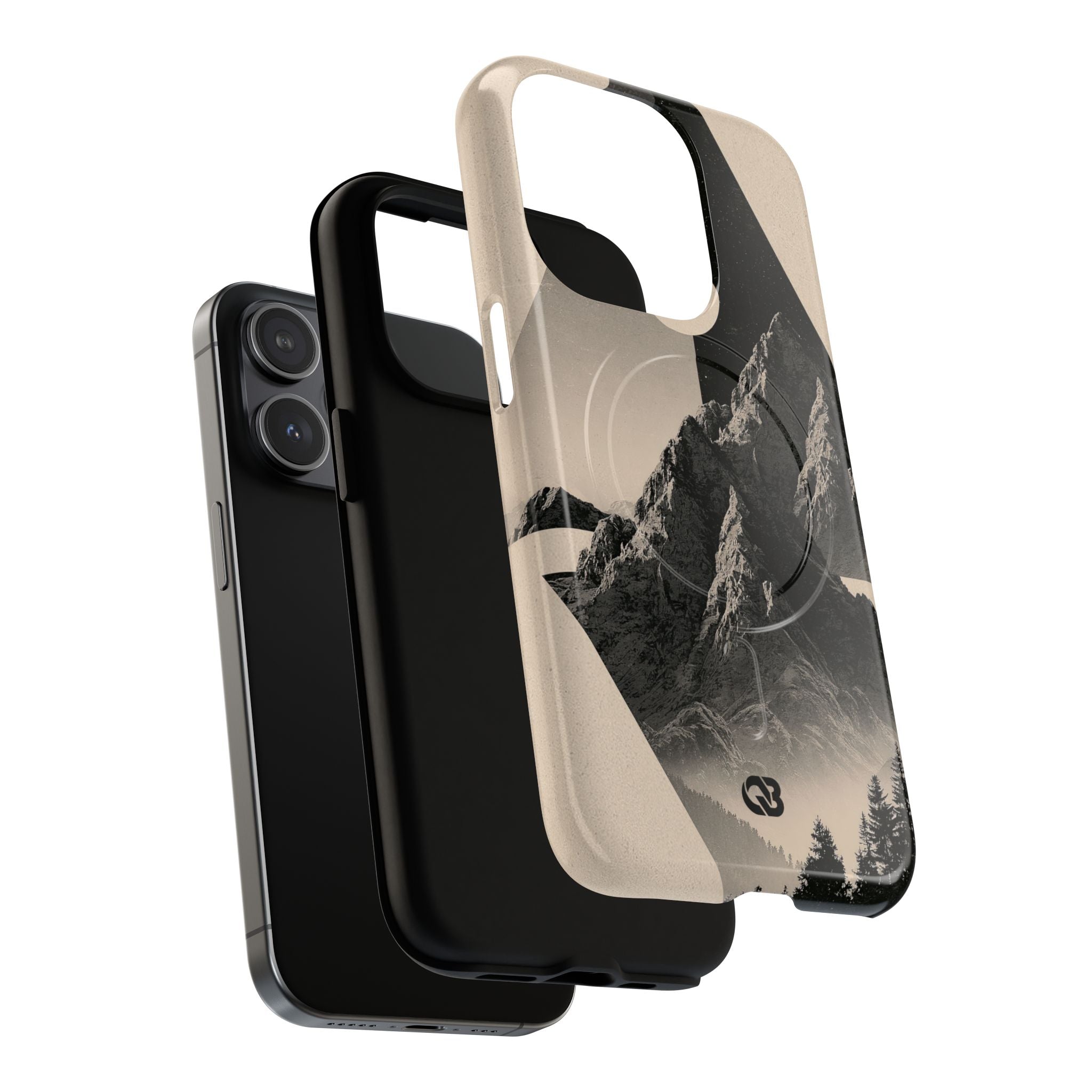 Beige Tough 2.0 Magsafe Phone Case for iPhone - Obsidian Summit Parchment