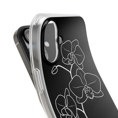 Black Lite Phone Case for iPhone - Noir Alabaster Orchid