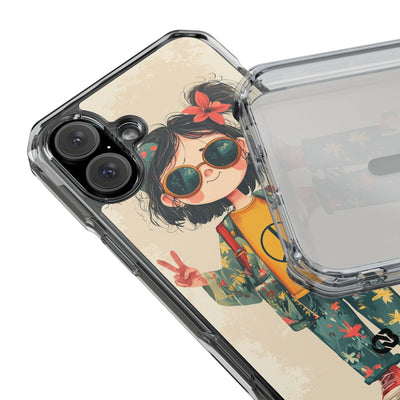 Retro Peace Girl · Impact Hoesje voor iPhone · Magsafe