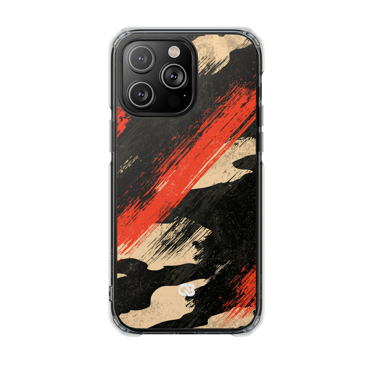 Urban Slash Camo · Clear Impact Magnetic Phone Case for iPhone · Black