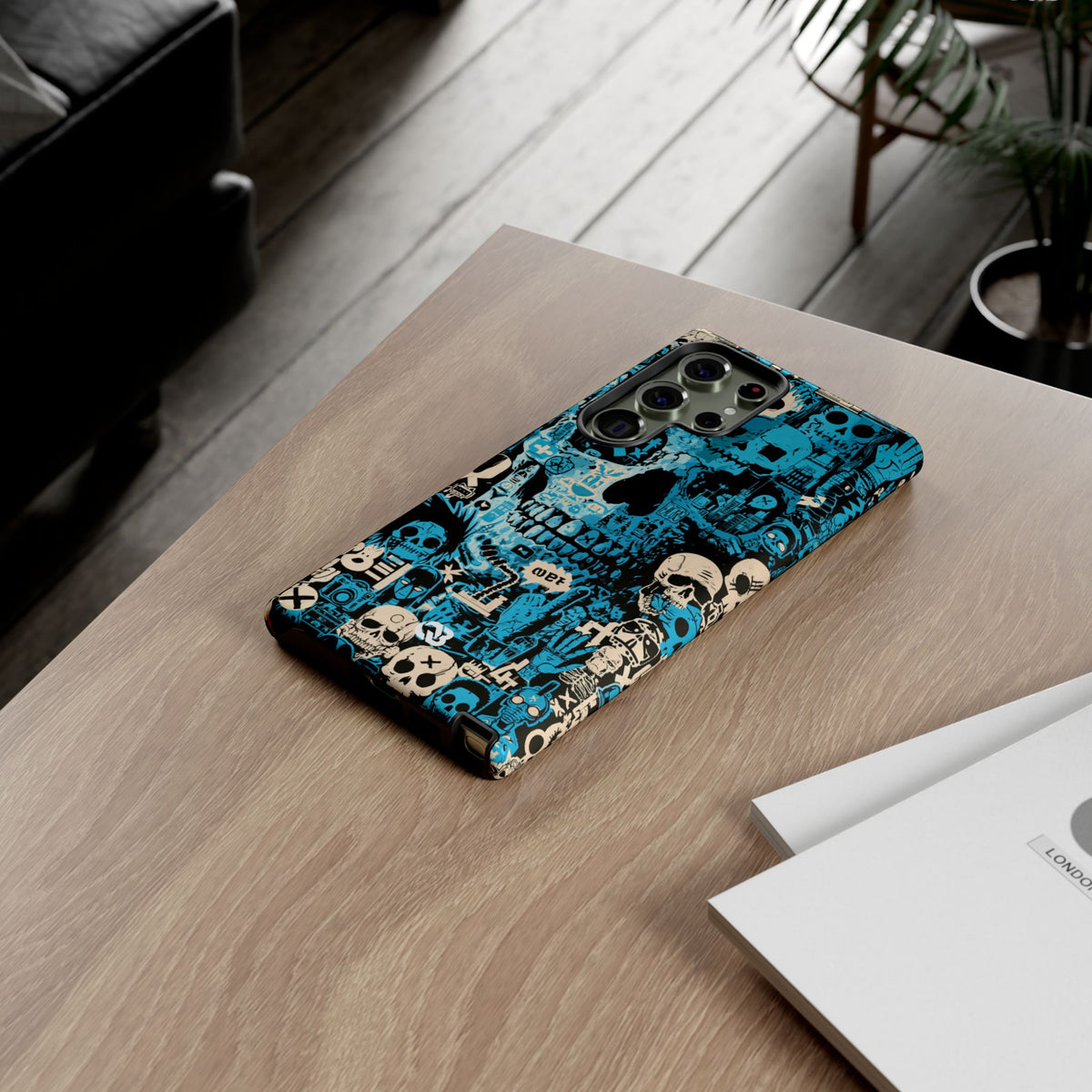 Electric Skull Graffiti · Tough Phone Case for Samsung · Blue