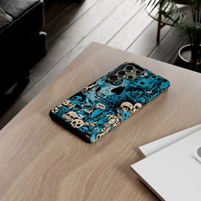 Electric Skull Graffiti · Tough Phone Case for Samsung · Blue