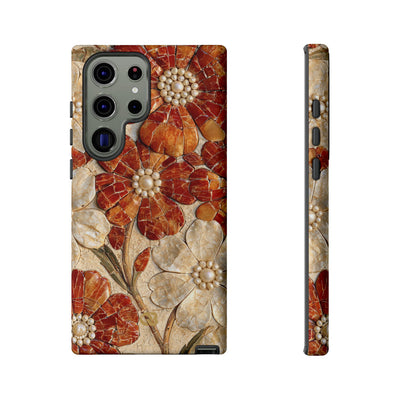 Carnelian Pearl Bloom · Tough Phone Case for Samsung · Orange