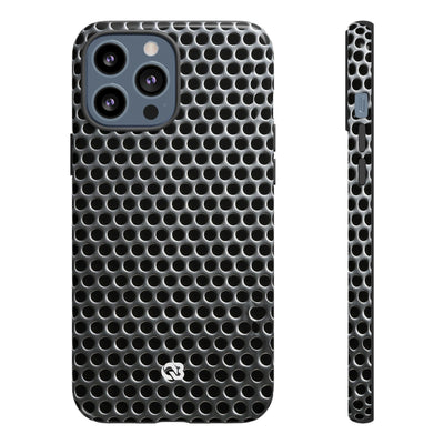 Brushed Perforated Steel · Tough Phone Case for iPhone · Silver