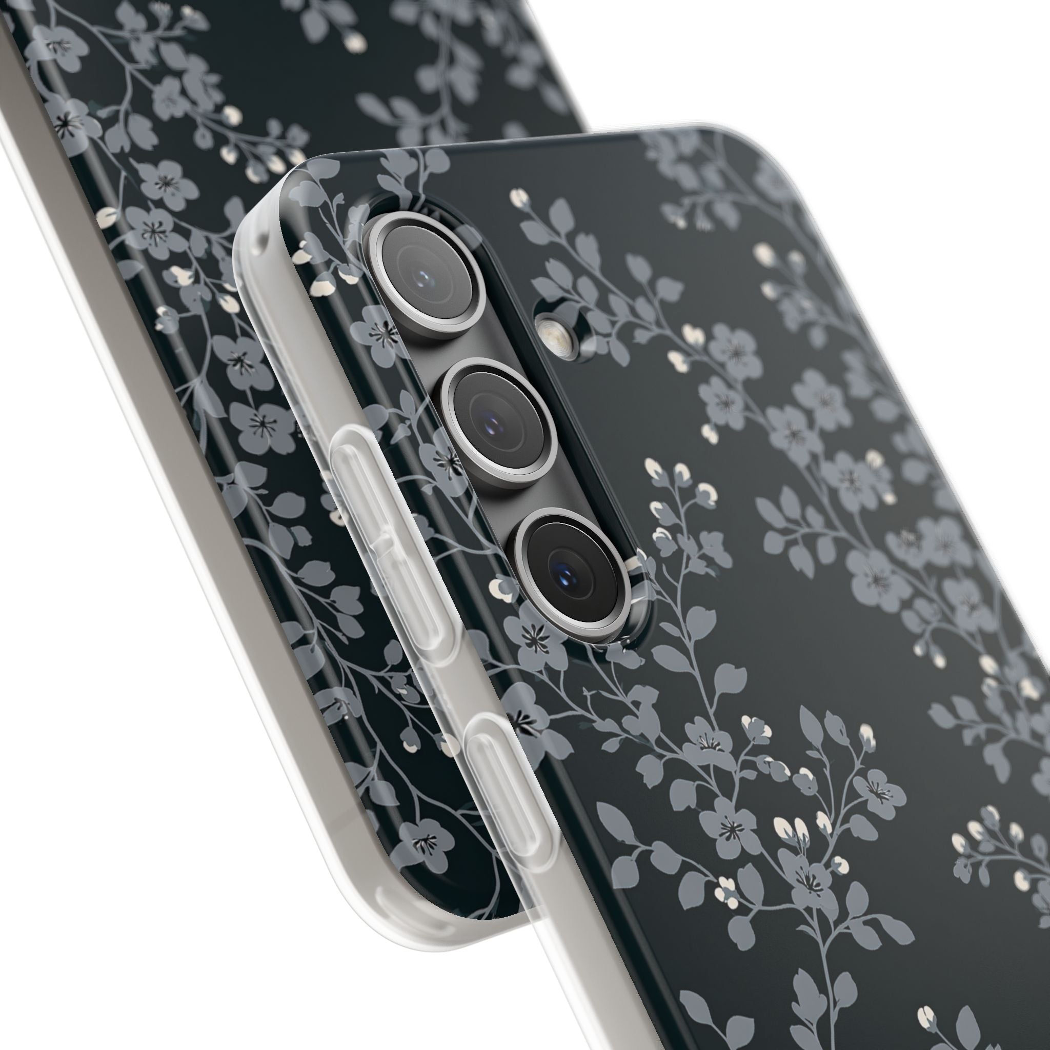 Black Lite Phone Case for Samsung - Midnight Slate Blossom