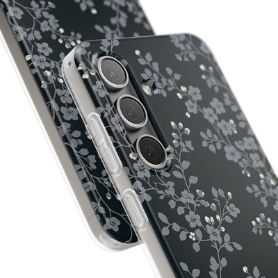 Black Lite Phone Case for Samsung - Midnight Slate Blossom
