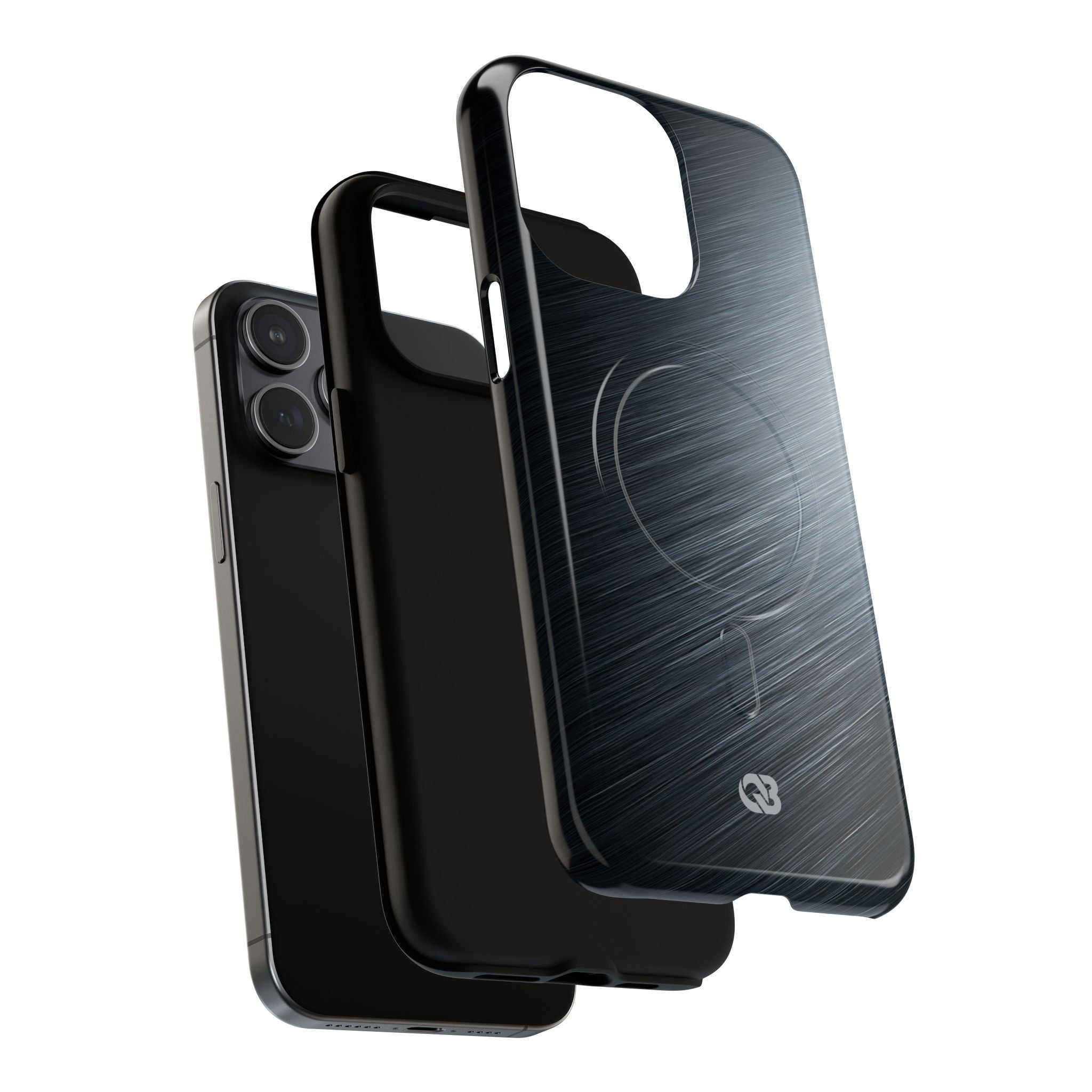 Grey Tough 2.0 Magsafe Phone Case for iPhone - Charcoal Brushed Steel