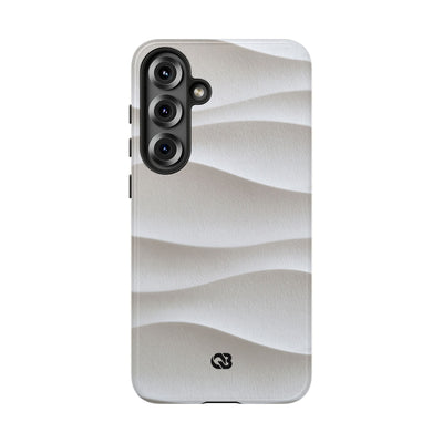 White Tough Phone Case for Samsung - Arctic Flow Ridges