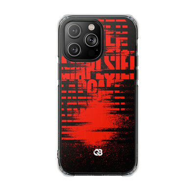 Crimson Redaction · Clear Impact Magnetic Phone Case for iPhone ·  Black