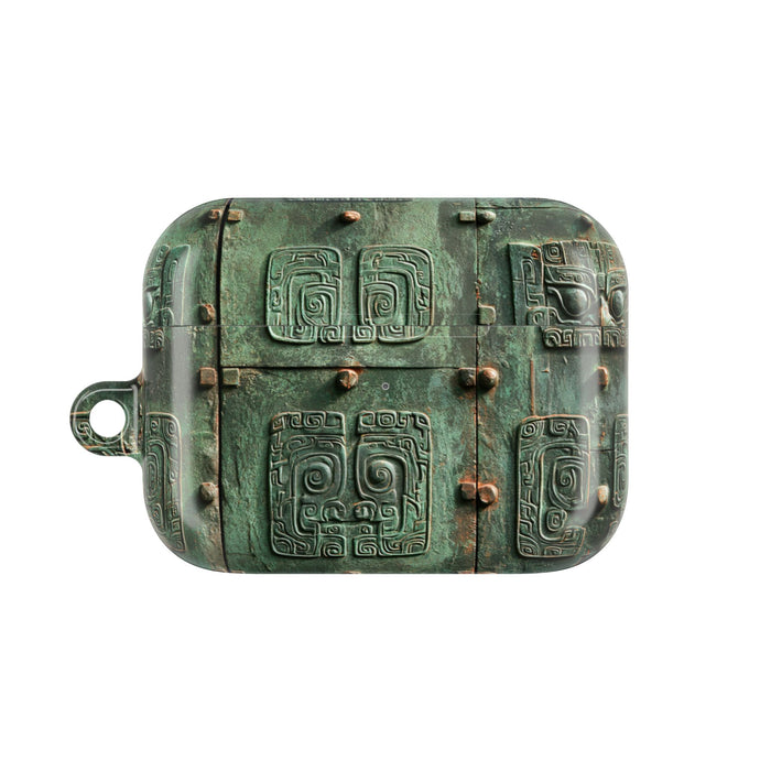 Dynastic Bronze Relief · Hard Case for AirPods & AirPods Pro · Green