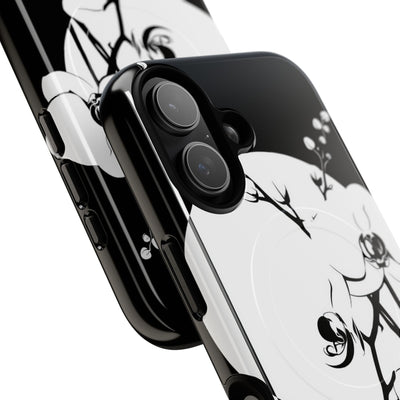 Black Tough 2.0 Magsafe Phone Case for iPhone - Lunar Orchid Grid