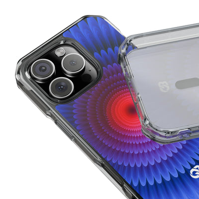 Radial Spectrum Bloom · Clear Impact Magnetic Phone Case for iPhone · Blue