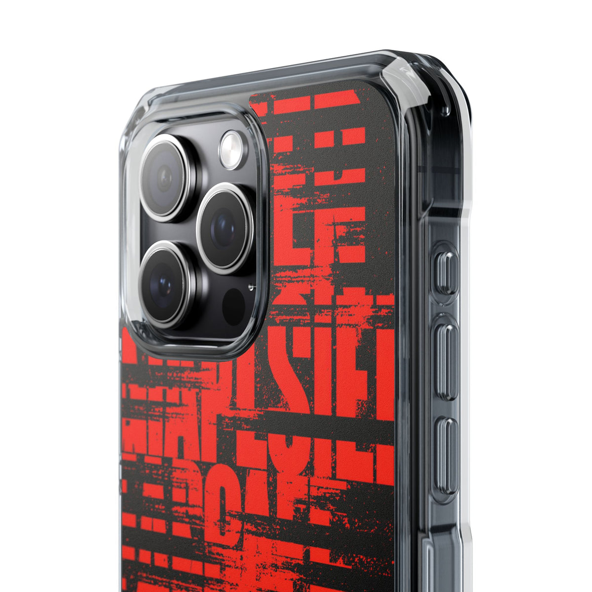 Crimson Redaction · Clear Impact Magnetic Phone Case for iPhone ·  Black