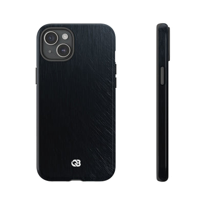 Black Tough Phone Case for iPhone - Midnight Brushed Grain