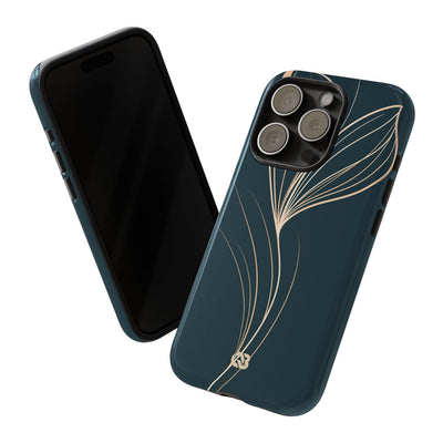 Teal Tough Phone Case for iPhone - Sandstone Silk Flora