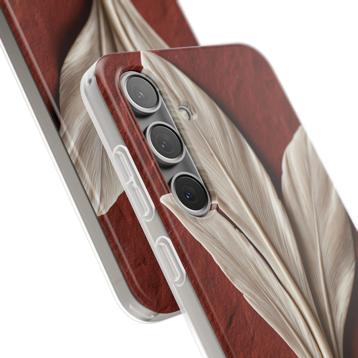 Carved Ivory Plume · Lite Phone Case for Samsung · Red