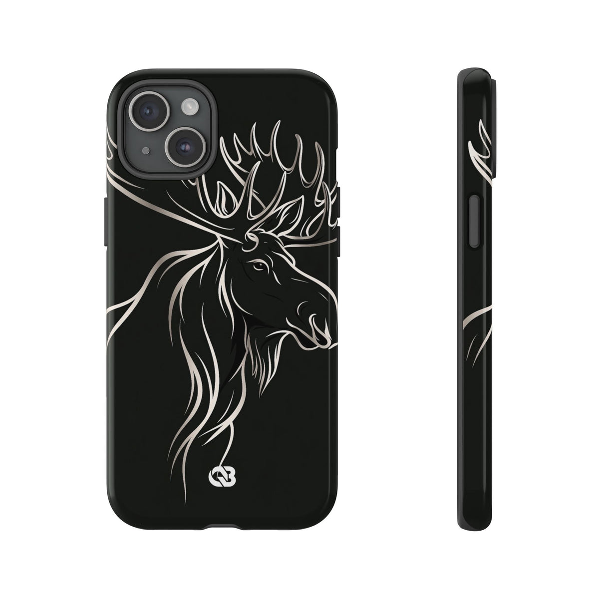 Nordic Moose Contour · Tough Phone Case for iPhone · Black