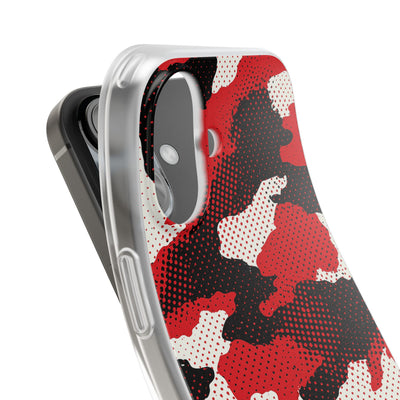 Crimson Halftone Camo · Lite Phone Case for iPhone ·  Red
