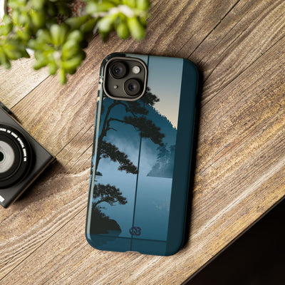 Blue Tough Phone Case for iPhone - Kyoto Mist Pine
