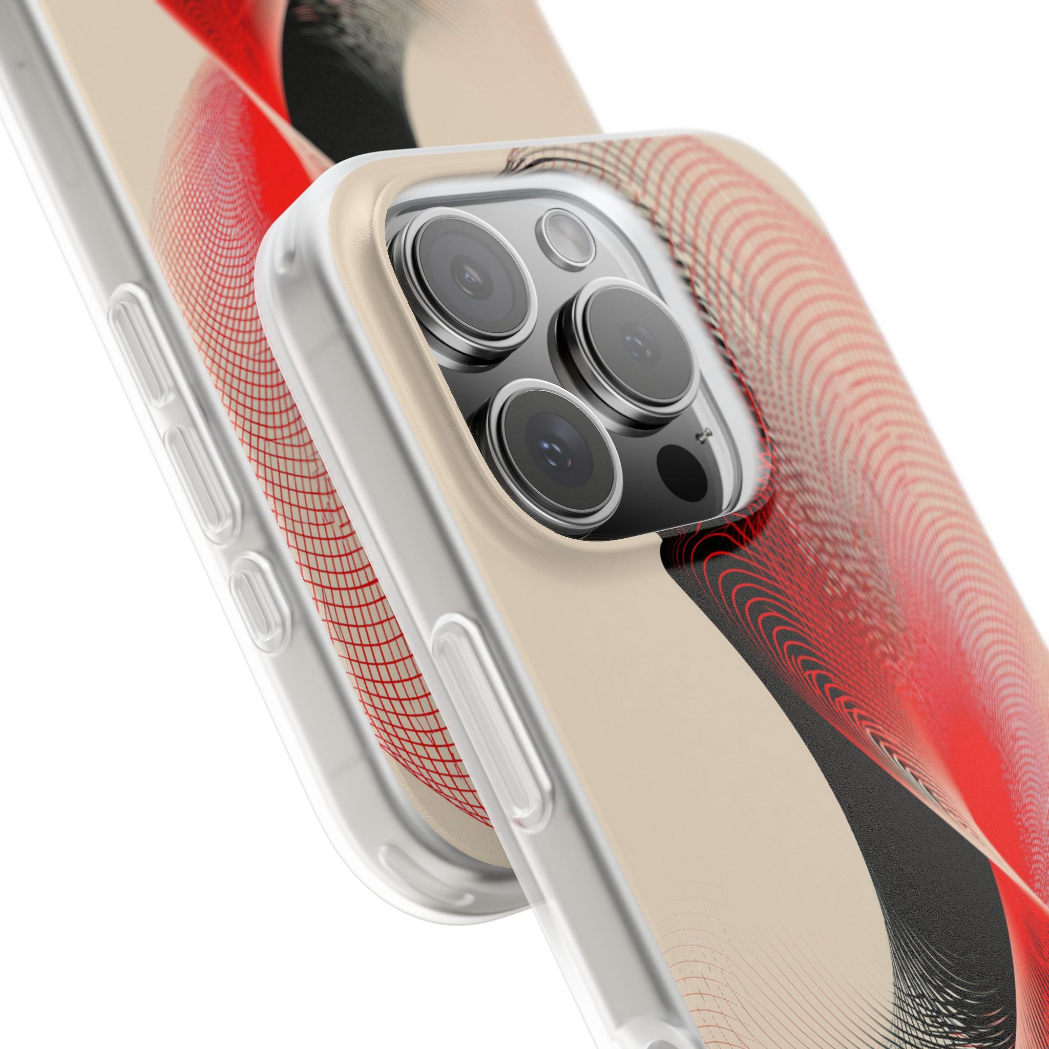 Red Lite Phone Case for iPhone - Scarlet Wireframe Helix