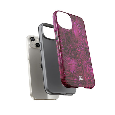 Magenta Circuit Trace · Tough Phone Case for iPhone · Pink