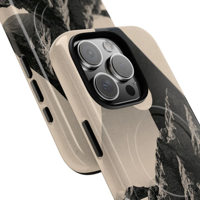 Beige Tough 2.0 Magsafe Phone Case for iPhone - Obsidian Summit Parchment
