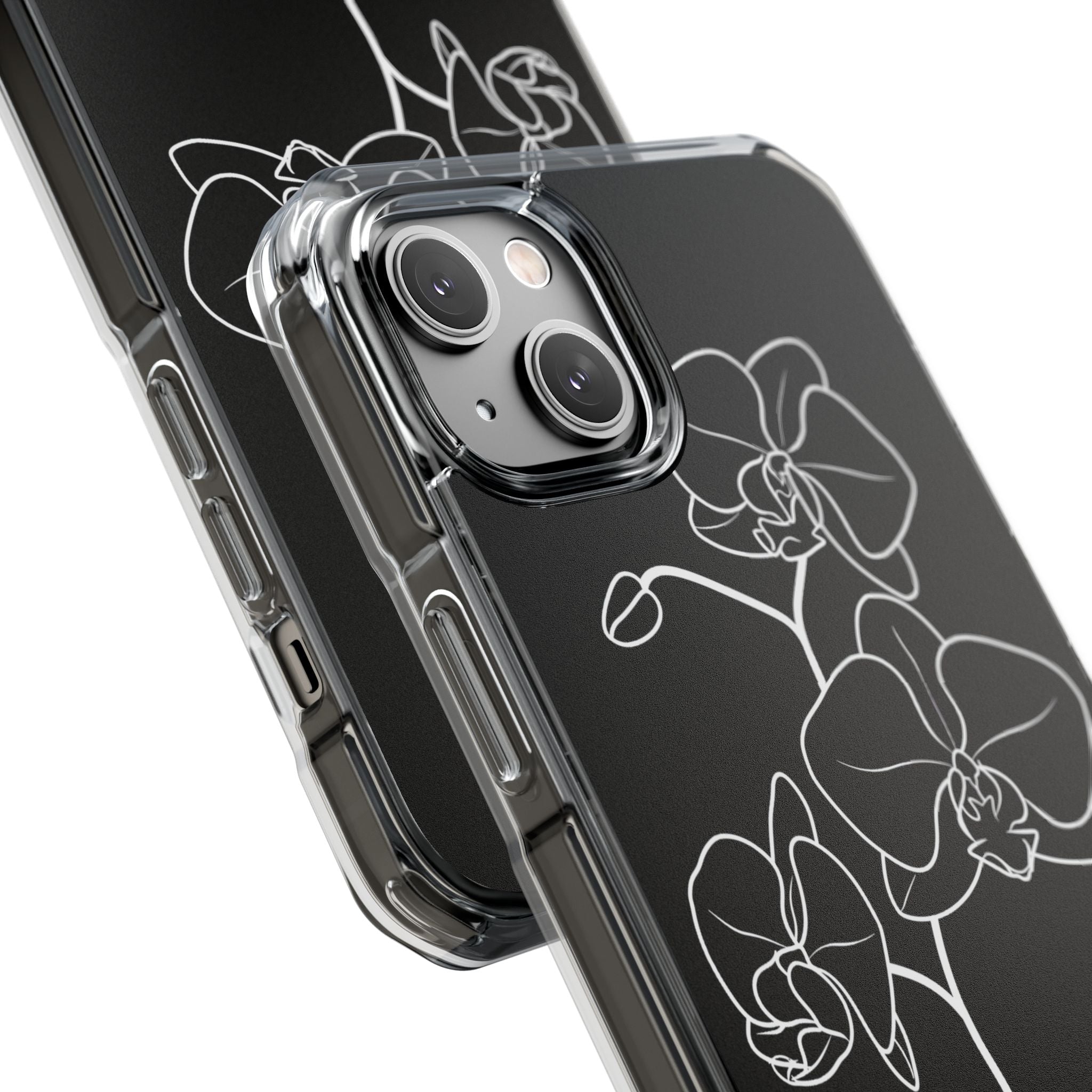 Black Impact MagSafe Phone Case for iPhone - Noir Alabaster Orchid