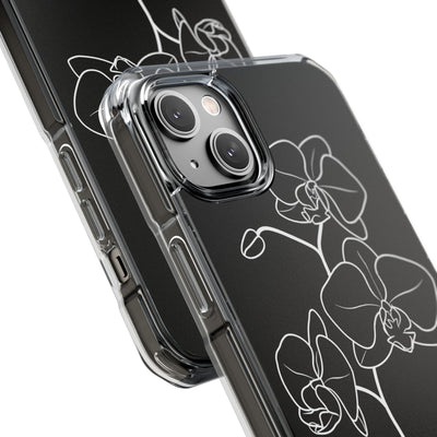 Black Impact MagSafe Phone Case for iPhone - Noir Alabaster Orchid