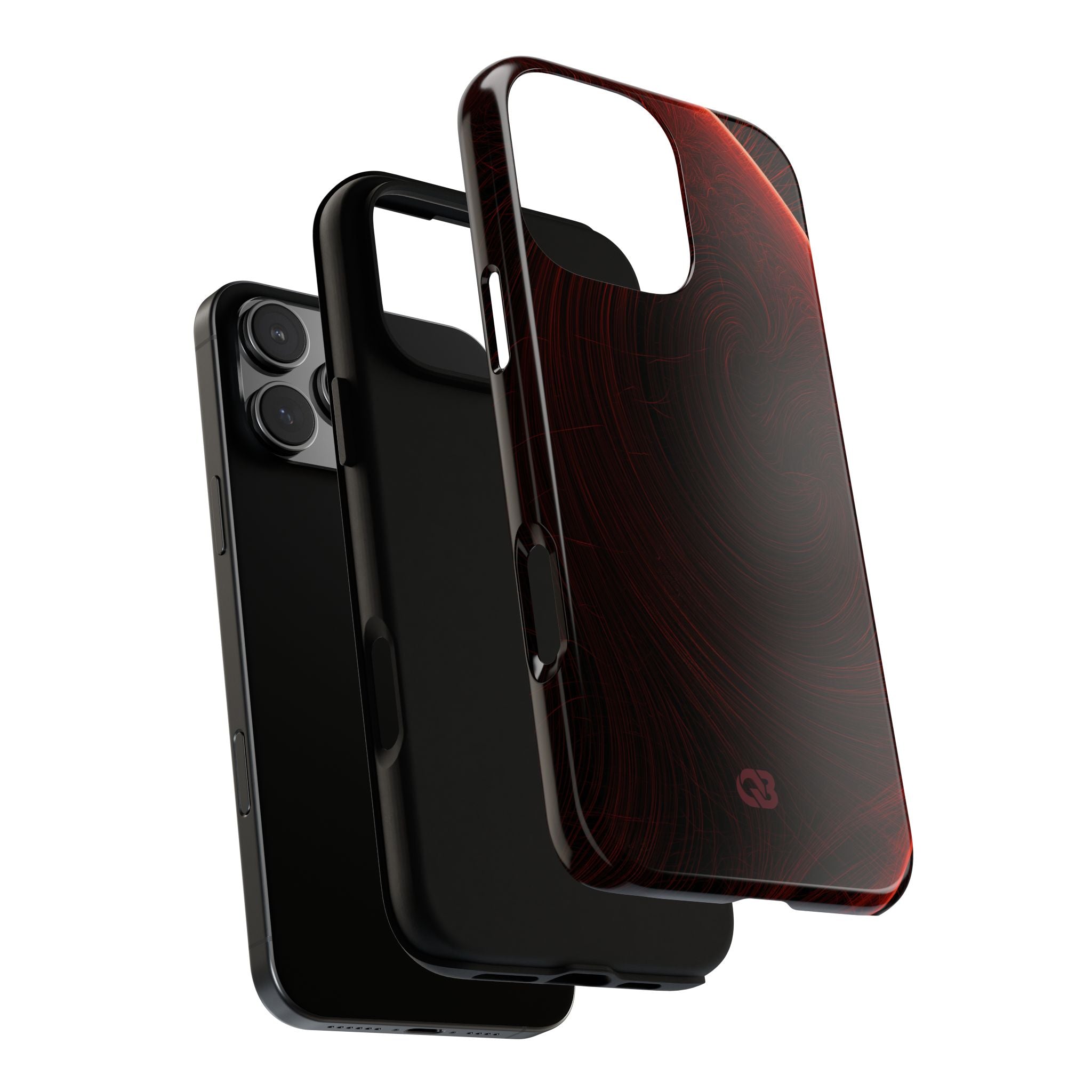 Red Tough Phone Case for iPhone - Crimson Flare Flux