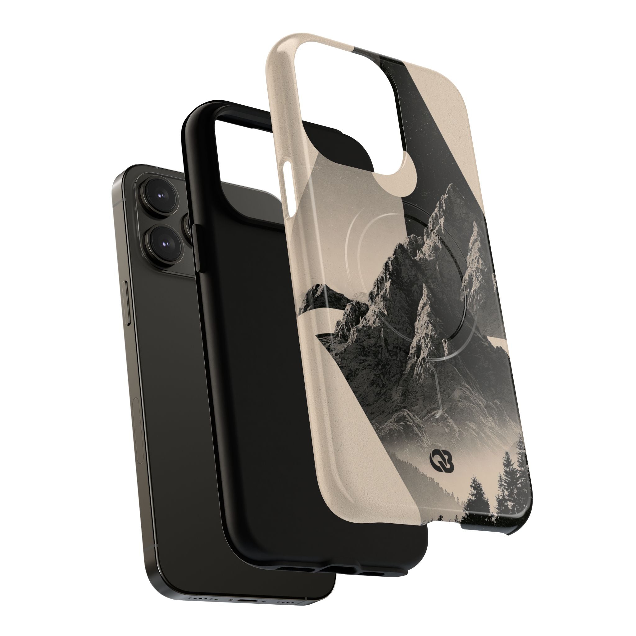 Beige Tough 2.0 Magsafe Phone Case for iPhone - Obsidian Summit Parchment