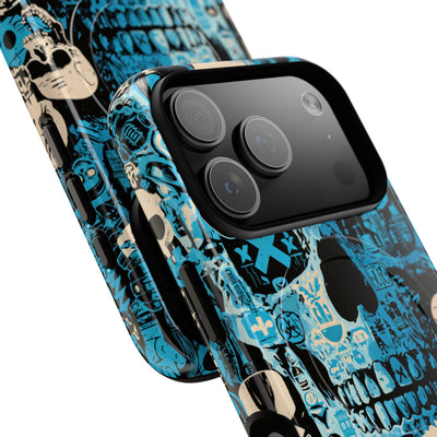 Electric Skull Graffiti · Tough 2.0 Magnetic Phone Case for iPhone · Blue