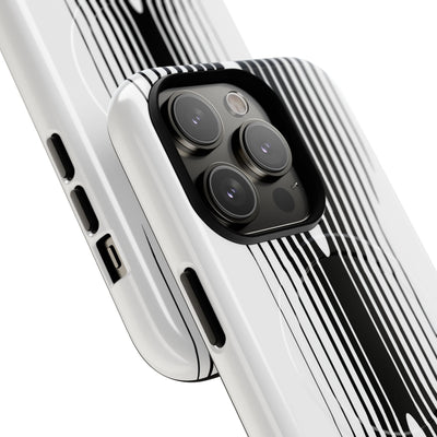 White Tough 2.0 Magsafe Phone Case for iPhone - Kinetic Mono Distortion