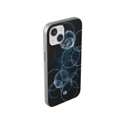 Blue Lite Phone Case for iPhone - Cyan Pulse Ripple