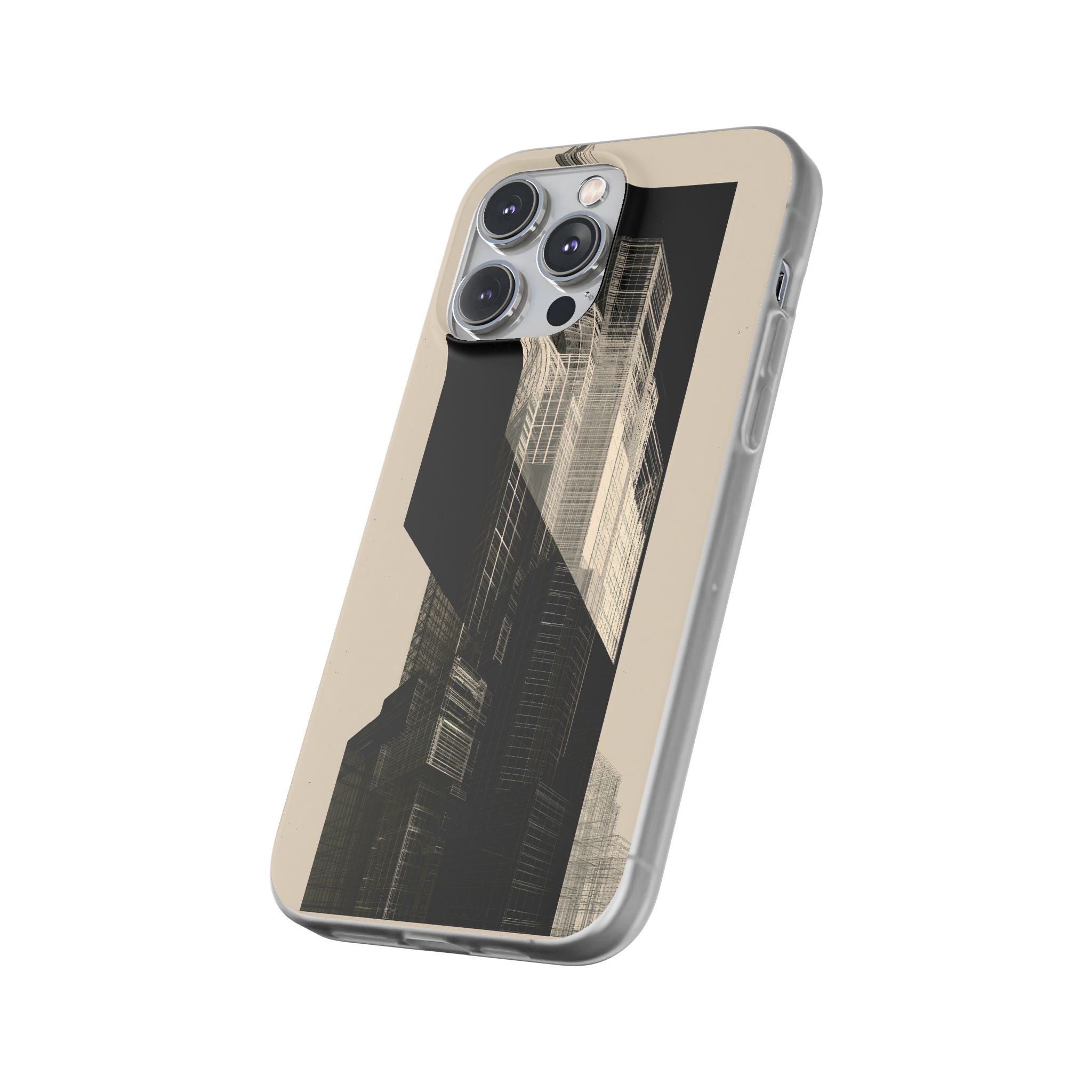 Beige Lite Phone Case for iPhone - Monolith Urban Grid