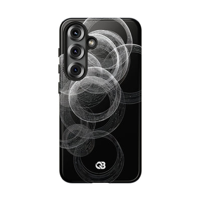 Black Tough Phone Case for Samsung - Kinetic Wireframe Orbit