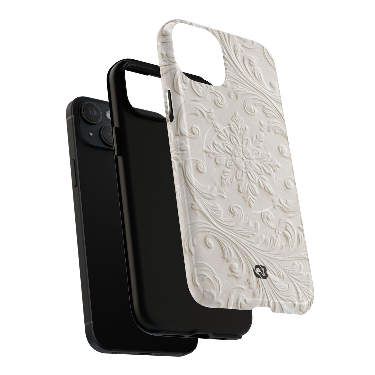 Ivory Baroque Relief · Tough 2.0 Magnetic Phone Case for iPhone · White