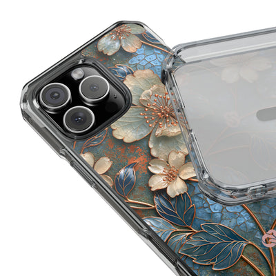 Gilded Blossom Reverie · Clear Impact Magnetic Phone Case for iPhone · Teal