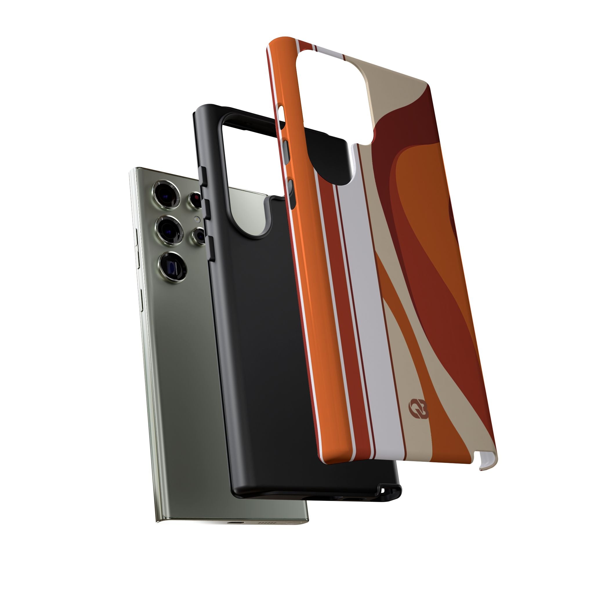 Orange Tough Phone Case for Samsung - Terracotta Metro Line
