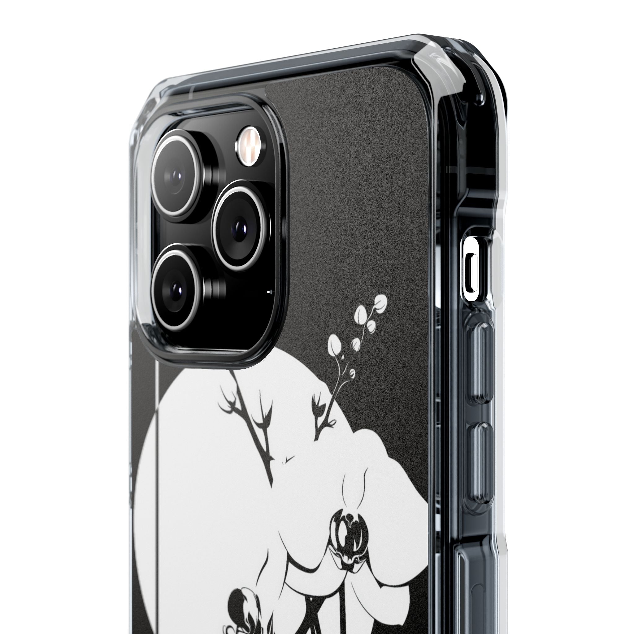 Black Impact MagSafe Phone Case for iPhone - Lunar Orchid Grid