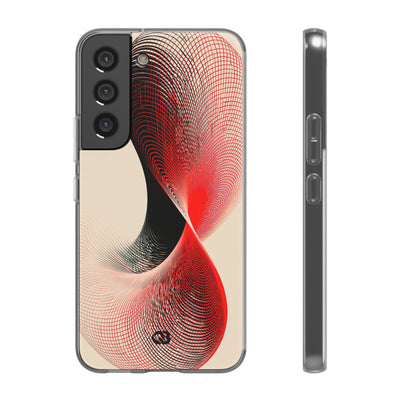 Red Lite Phone Case for Samsung - Crimson Grid Vortex