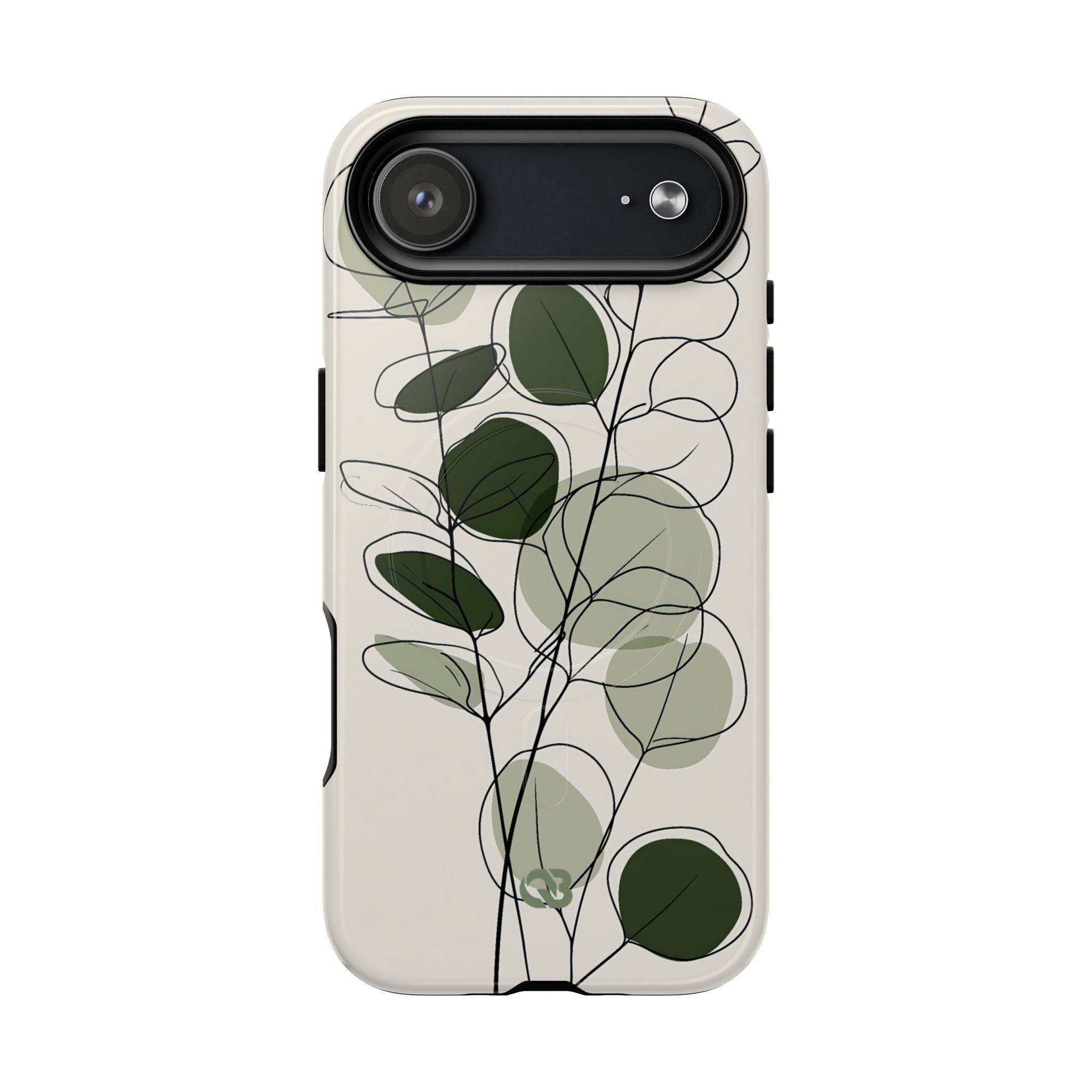 Green Tough 2.0 Magsafe Phone Case for iPhone - Muted Eucalyptus Sketch
