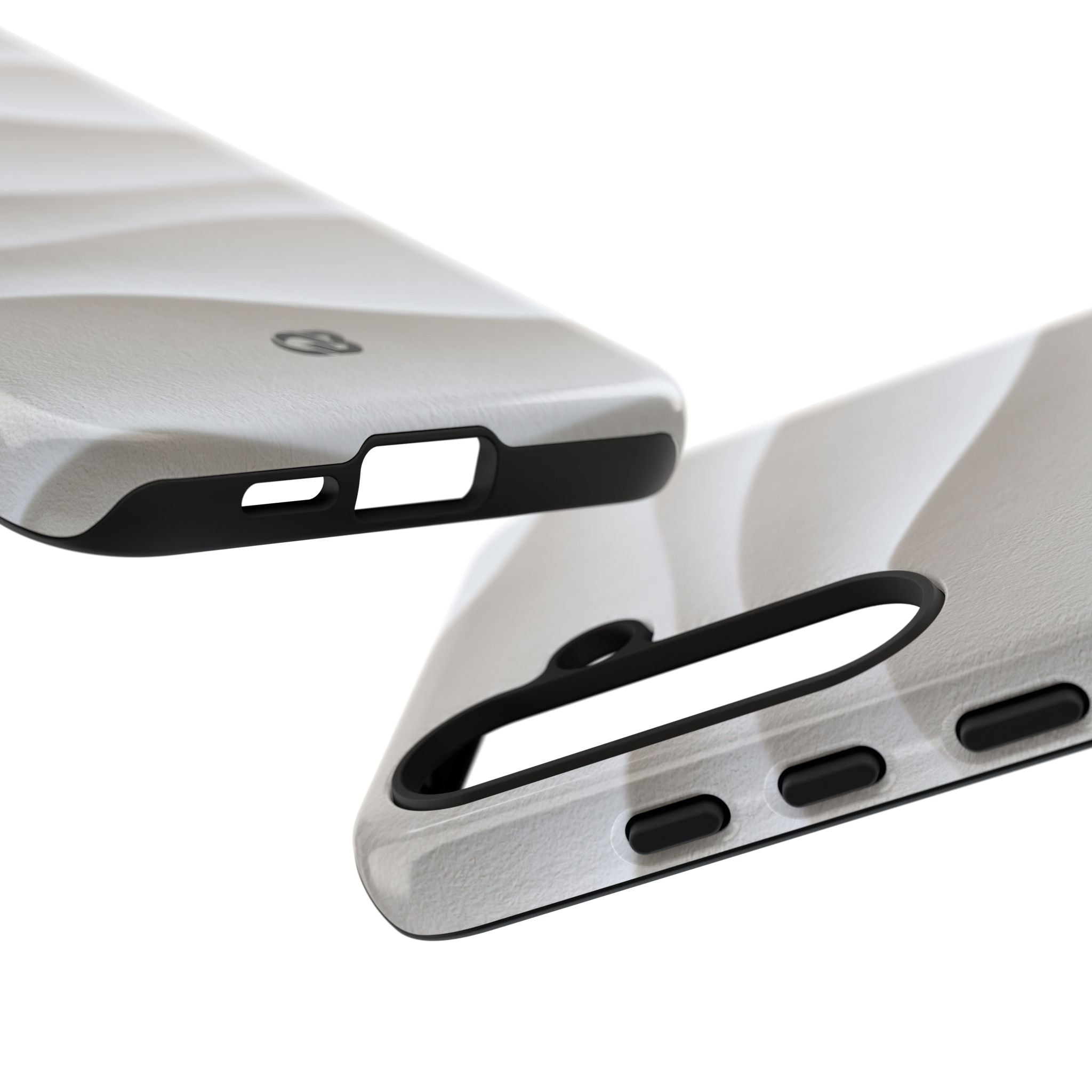 White Tough Phone Case for Samsung - Arctic Flow Ridges