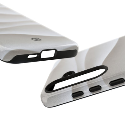 White Tough Phone Case for Samsung - Arctic Flow Ridges